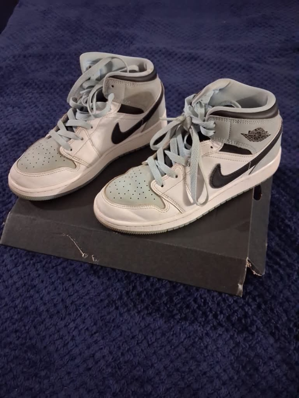 Jordan Kids Grey, White and Black Mid-Top Sneakers